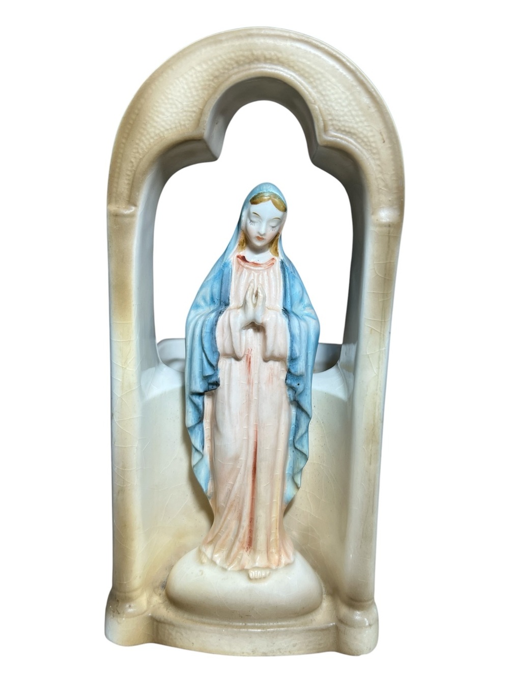 Vintage 1950s Virgin Mary Planter/Vase Religious Figurine Vase